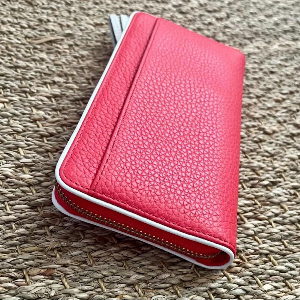 Kate Spade Poppy Pink and White Tasselled Leather Clutch - Picture 6 of 13